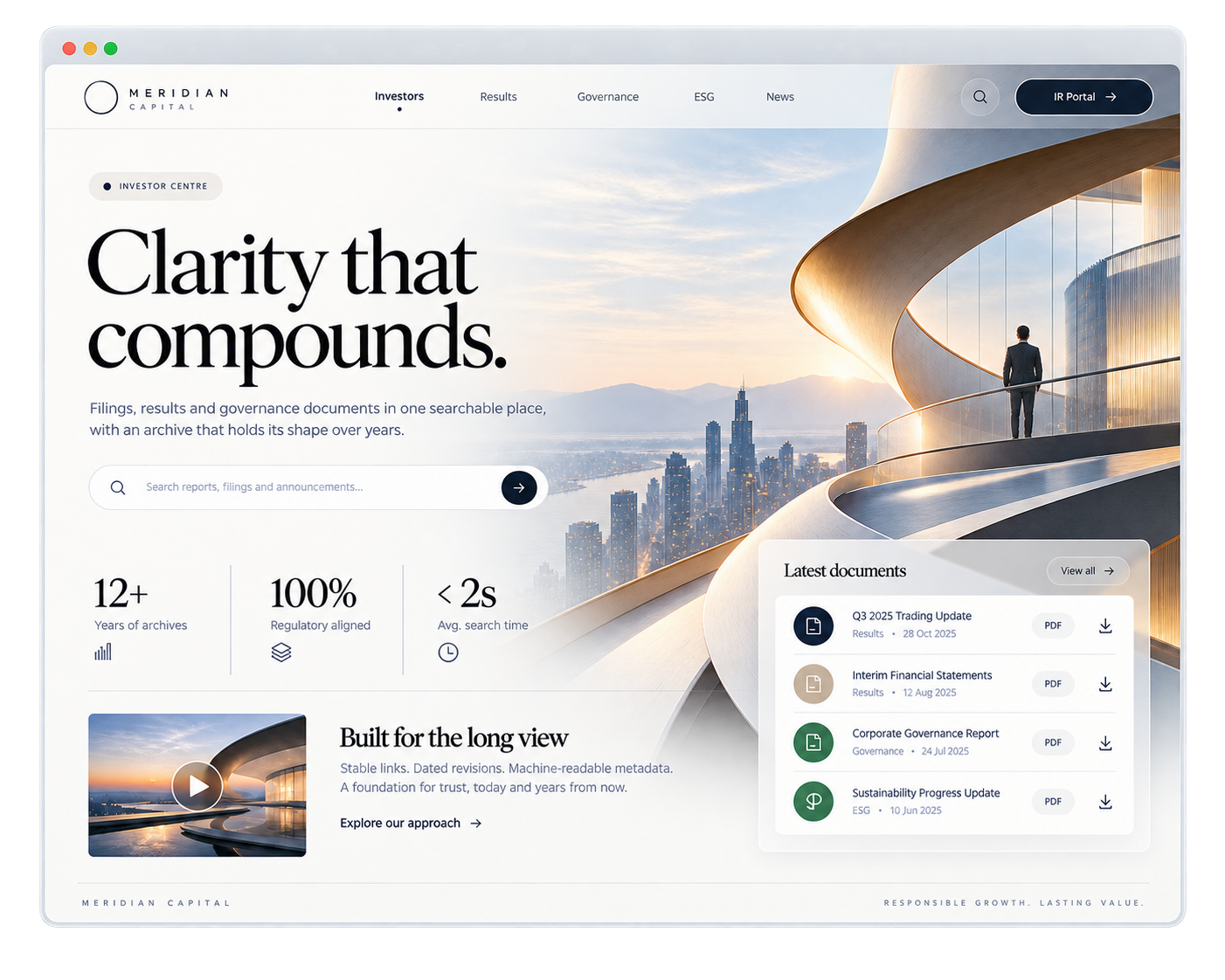 Meridian Capital — Investor relations platform
